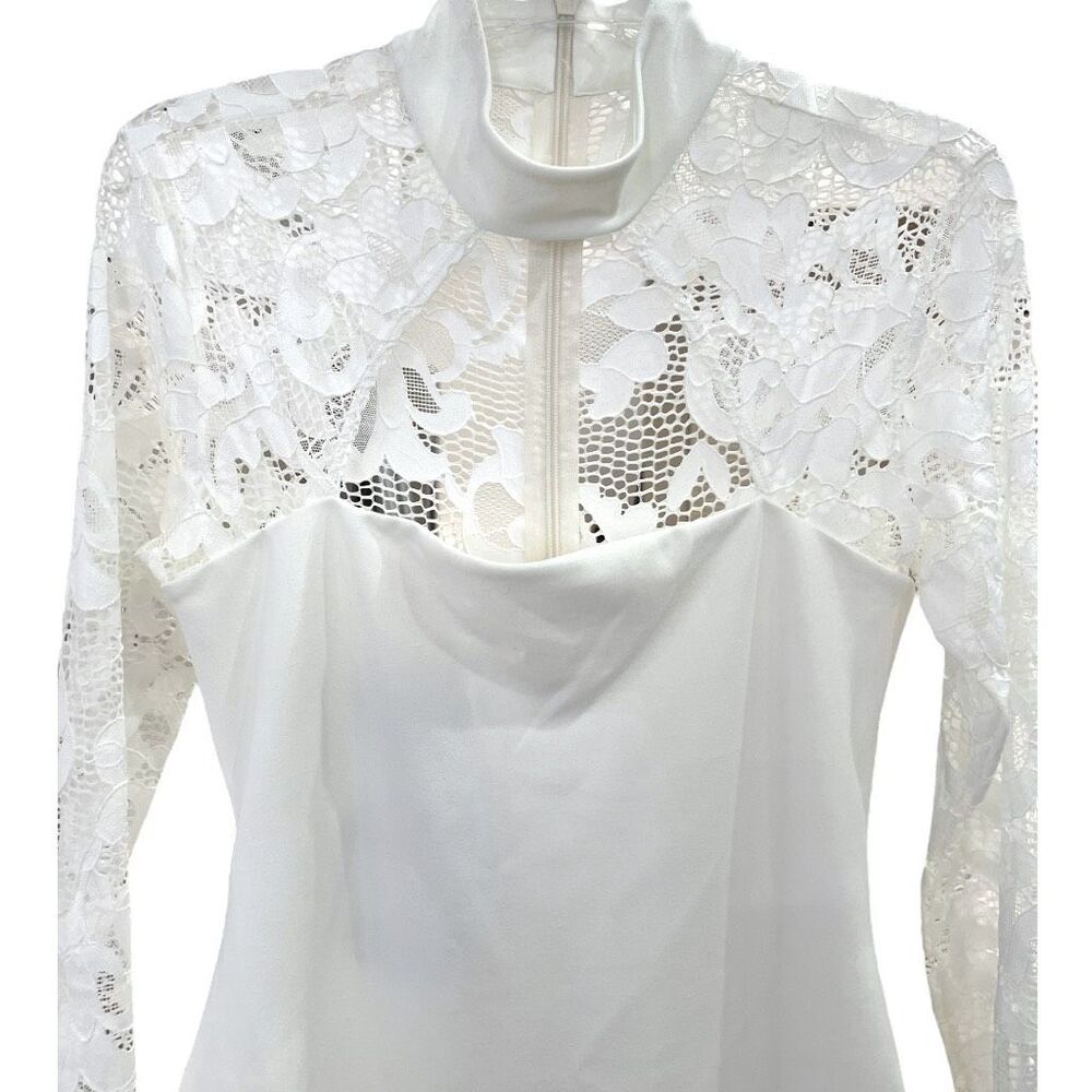 New! Nookie X Revolve Women's Lady Lace Long Sleeve Midi Dress White Large NWT - Picture 5 of 15